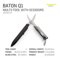 Bolígrafo Táctico Multiherramienta - Bastón SOG Q1, Accesorios de Viaje Aprobados por la TSA, Bolígrafo Multiherramienta con Tijeras de Viaje, Equipo EDC (ID1001-CP)