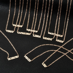 Collier personnalisé en acier inoxydable SSeeSY, vente en gros de bijoux, lettre, signe du zodiaque, astrologie, collier <span class=keywords><strong>horoscope</strong></span>, collier du zodiaque - Product Image 5