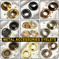 Ring Bulat Berwarna Tahan Lama dengan Cincin Logam Aluminium untuk Kerajinan DIY/Sepatu/Inti Manik-Manik/Pakaian/Kulit/Tas