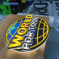 Enseigne publicitaire personnalisée en lettres acryliques 3D rétroéclairées, panneau publicitaire en lettres acryliques 3D rétroéclairées en acier inoxydable