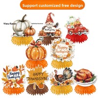 Ensemble d'accessoires de Thanksgiving Lin Xu Modèle A1399 – Étiquettes décoratives suspendues imprimées en forme de citrouille, feuille d'érable et dinde pour Thanksgiving