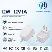 Adaptateur secteur 12V 1A 12W AC/DC certifié UL FCC CE CB, transformateur à découpage avec prise murale US pour caméra de vidéosurveillance, routeur, LED