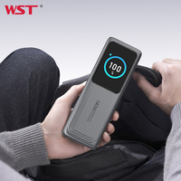 Powerbank WST dengan Kabel Pengisi Daya Terintegrasi, Layar LED, Pengisian Cepat PD 100W dan 140W, Kapasitas Tinggi 30000mAh untuk Laptop