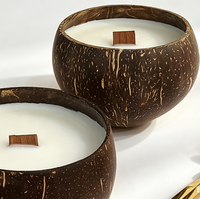 Bougie en coquille de noix de coco, cire de soja naturelle, bougies parfumées avec mèche en bois, bougie d'aromathérapie faite à la main, logo personnalisé en gros