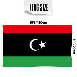 Bandera de Libia de 3x5 pies, poliéster resistente con ojales, bandera nacional libia, Drapeau <span class=keywords><strong>Libye</strong></span>, para decoración de actividades al aire libre - Product Image 2