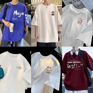 Gran oferta de camisetas transpirables para <span class=keywords><strong>hombre</strong></span>, moda europea <span class=keywords><strong>americana</strong></span>, patrón de rayas, diseño estampado, botón, camisa informal de manga corta, Top - Product Image 3