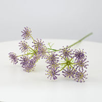 2 têtes de fleurs artificielles en soie, tige courte de 50 cm, Orlaya Grandiflora réaliste, pour la fête des mères, Noël, salon