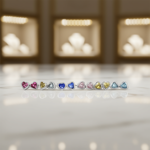 Boucles d'oreilles clous cœur Love Brand en argent 925 avec cristaux et strass sertis clos, bijoux mignons pour femme à porter au quotidien - Product Image 2