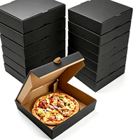 Boîtes à pizza mini rigides réutilisables avec logo imprimé personnalisé, carton noir de qualité alimentaire pour pizza, sushi, sucre, pain, emballage cadeau