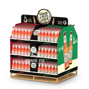 Benutzer definierte 1/2 3-seitige Einzelhandel Pdq Karton Viertel Display Box Paletten ständer Getränke Halb palette Display Stapelung für Supermarkt