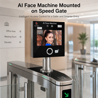 Machine de reconnaissance faciale IA anti-contrefaçon à double caméra, écran tactile 4,3 pouces, messages vocaux multilingues, pour communautés fermées et centres commerciaux, CE