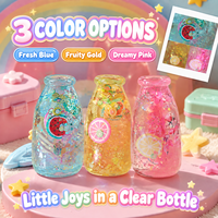 En gros, Jouet Squishy Bouteille à Fruits Flottants à Paillettes, à Remontée Lente, Jouet Sensoriel Anti-Stress à Presser pour Enfants et Cadeaux de Fête