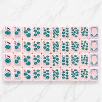 Jeu de Mahjong en Acrylique Rose à Couche Unique avec Motif Floral Délicat, Lisse et Poli à la Main, pour Fêtes Familiales, Tuiles de Mahjong Américaines