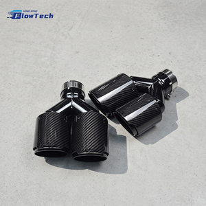 ปลายท่อไอเสียคาร์บอนไฟเบอร์สีดำเงา พร้อมแกนในสแตนเลส 304 สำหรับอุปกรณ์ตกแต่งท่อไอเสียรถยนต์แบบสากล - Product Image 6