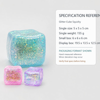 Balle anti-stress Cube Squeeze Ball ultra ferme, jouet sensoriel coloré, cadeau pour enfants 3+, présentoir de vente au détail
