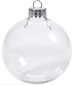 Bola de cristal de Navidad transparente, redonda, 8cm, 100 Uds., gran oferta