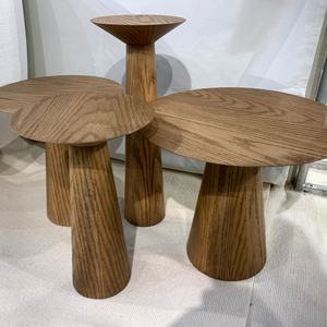 Table basse ronde en placage de bois, style moderne minimaliste, marque TR, pour la décoration de la maison, ensemble de meubles de salon - Product Image 6