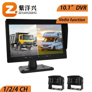 ZYX RTS 10.1 אינץ' AHD חוטי מרובע DVR מקליט מולטימדיה מערכת מוניטור עם סטריאו וידאו למסך מגע לרכב