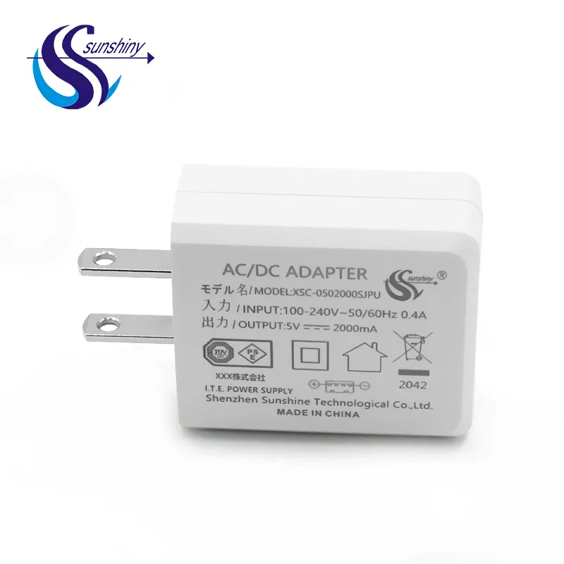 Muur Plug 5W 10W 12W Mobiele Telefoon Enkele Poort 1a 2a 2.4a 5V Japan Pse Usb lader