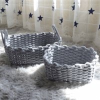 Panier de rangement tissé, de petite taille, en coton, décoration nordique, pour vêtements sales, panier en coton