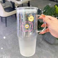 Hadiah natal disesuaikan gelas tumbler dengan pegangan 40oz gelas tumbler