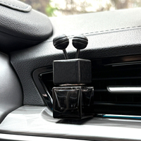 Diffuseur d'air carré en verre noir imprimé, capacité 8 ml, avec bouchon en bois, pour voiture et maison, marque ZY