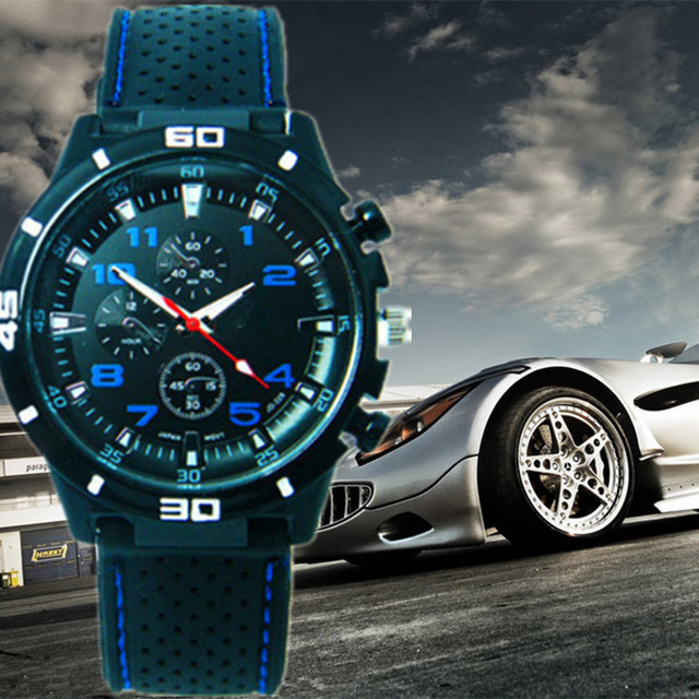 New Design Big Dial Sports Racing Quartz Watches Wristwatch Casual Fashion Sport Simple Men Business Casual Sports Rubber Watch