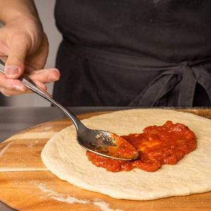 Plateau à pizza en bois d'acacia 38x30cm, forme irrégulière, planche à découper pour la cuisson et le service - Product Image 3