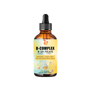 Meilleures ventes : Gouttes liquides de complexe B-12 avec folate pour l'énergie et la vitalité, un métabolisme sain et la santé psychologique - Product Image 1