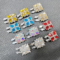 Boutons décoratifs floraux en strass WBK-1630 pour chemise, avec couvre-boutons amovibles en cristal