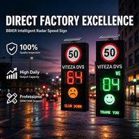 Panneau de mesure de vitesse radar intelligent à énergie solaire avec affichage LED bicolore de 200 mètres en aluminium haute précision