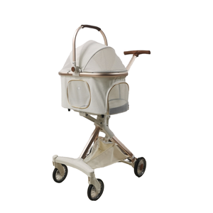 รถเข็นสัตว์เลี้ยงอลูมิเนียมการบินพร้อมระบบดูดซับแรงกระแทกน้ำหนักเบาสำหรับสัตว์เล็กใช้งานกลางแจ้งหรูหรา OEM - Product Image 5