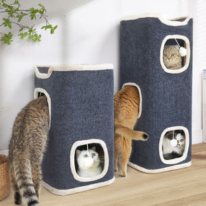 Kattenbedden Voor Katten Kubus Huisdier Huis Bedekt Grot Met Kras Pad Grote Schuilplaats Kat Tent Met Pluizige Bal Opknoping - Product Image 1