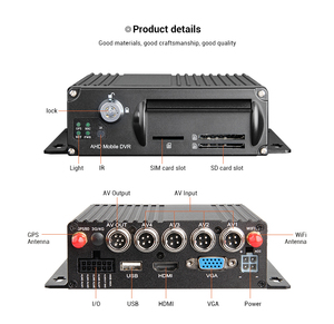 4 CH 1080P GPS, Wi-Fi, аналоговая камера высокого разрешения ДВА SD автомобиль Мобильный DVR kit с четырьмя ИК ночного видения водонепроницаемые камеры и 7-дюймовый монитор с видеографической матрицей - Product Image 2