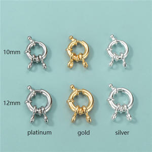 Broche de resorte redondo de Plata de Ley 925 al por mayor con anillos dobles DIY para pulsera, collar, fabricación de joyas, accesorios - Product Image 3