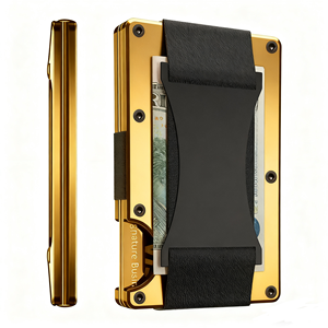 محفظة رجالي بسيطة عالية الجودة مخصصة من الألومنيوم حجب الائتمان RFID - Product Image 1