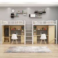 Appartement universitaire en MDF Mobilier moderne pour chambre à coucher Lit superposé double pour adultes avec bureau et chaise