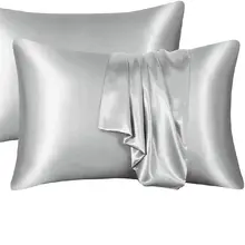 Aimaylai Factory Outlet Silk Pink Pillow Case White Black Blank Satin Polyester White Black Silk Pillowcase for Hair and Skin