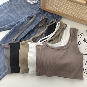 <span class=keywords><strong>Pas</strong></span> <span class=keywords><strong>cher</strong></span> Rib Sexy Une Épaule Femmes Soutien-Gorge <span class=keywords><strong>Sport</strong></span> Casual Accrocher Cou Top Peau Friendly Respirant Séchage Rapide Yoga Soutien-Gorge - Product Image 1