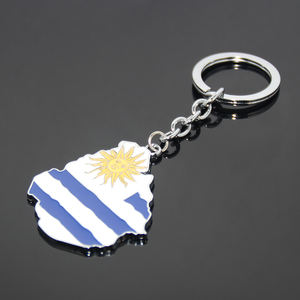 Llavero de Metal con Mapa de <span class=keywords><strong>Uruguay</strong></span>, Recuerdo Personalizado de <span class=keywords><strong>Uruguay</strong></span>, Regalo de Celebración Uruguaya, Llavero de Viaje con Bandera Esmaltada - Product Image 3