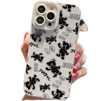 Fundas Protectoras para Teléfono Móvil Happy Bear de TPU a Prueba de Golpes con Diseño Creativo de Dibujos Animados para iPhone 11/12/13/14/15/16/17 Pro Max