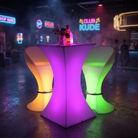 Chaise de bar LED, tabouret haut, changement de couleur RGB, télécommande, étanche, plastique PE, pour salon, KTV, hôtel, mobilier de bar LED