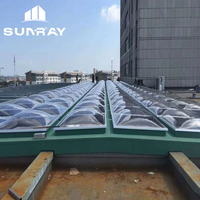 Promotionnel PC Polycarbonate Dôme Skylight Cadre En Alliage D'aluminium Mur Extérieur Isolation Persienne Fibre De Verre