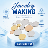 Pendentifs Disques Ronds en Acier Inoxydable pour Fabrication de Bijoux, Breloques Connecteurs pour Colliers, Accessoires de Bijouterie, Vente Chaude