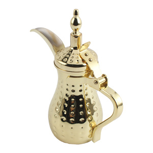 High Quality Mirror Polished <b>Silver</b> Gold Arabic Dallah Kettle Luxury Ramadan Gift Stainless Steel <b>Tea</b> Coffee Pot - Product Image 2
