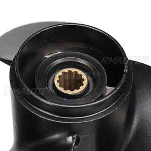 Hélice fueraborda 3B2W64517-1 8.5X9 para embarcaciones Tohatsu Nissan-Mercury 8-9.8HP, aleación de aluminio, 3 palas, negra, 12 estrías - Product Image 6