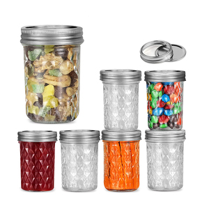 Wide Mouth 250ml 8 Ounce Clear Mason Glass Jam Jar In Bulk With Separate Lids