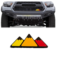 Autocollants décoratifs de protection de carrosserie en ABS pour emblème de calandre avant de voiture, design montagne, tricolores, haute qualité, installation facile