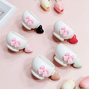 Taza <span class=keywords><strong>de</strong></span> café Love Bubble con platillo, color subesmaltado, regalo <span class=keywords><strong>de</strong></span> recuerdo para el hogar, regalo <span class=keywords><strong>de</strong></span> alta calidad con diseño <span class=keywords><strong>de</strong></span> corazón <span class=keywords><strong>de</strong></span> niña, fresco y lindo, en caja <span class=keywords><strong>de</strong></span> regalo. - Product Image 4