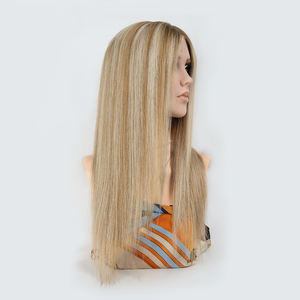 Pelucas de encaje sin pegamento con cabello humano virgen europeo Remy, color rubio ceniza, pre-arrancadas, para mujeres blancas. - Product Image 2